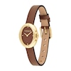 Thumbnail Image 2 of Ladies’ Coach Sammy Gold-Tone IP Brown Leather Strap Watch with Oval Brown Dial (Model: 14504426)