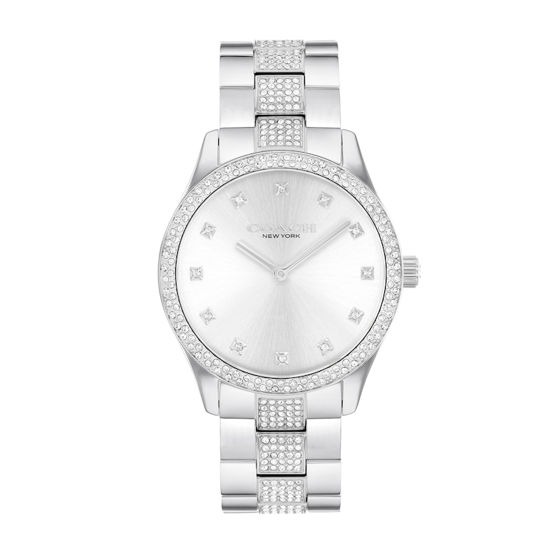 Main Image 1 of Unisex Coach Brooks Crystal Accent Watch with Silver-Tone Dial (Model: 14400033)
