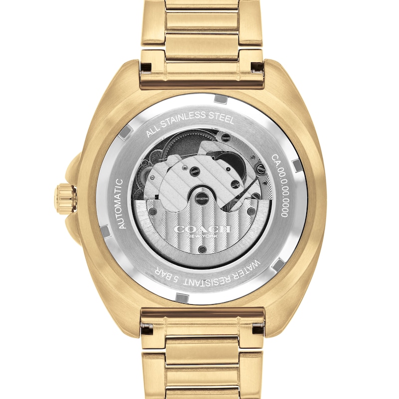 Main Image 3 of Men's Coach Charter Automatic Gold-Tone IP Watch with Black Dial (Model: 14602712)