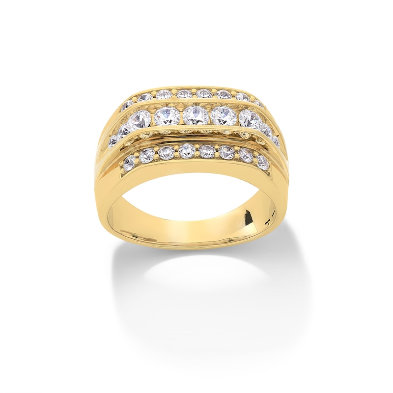 Main Image 1 of 1-1/2 CT. T.W. Certified Lab-Grown Diamond Triple Row Ring in 10K Gold (F/SI2)