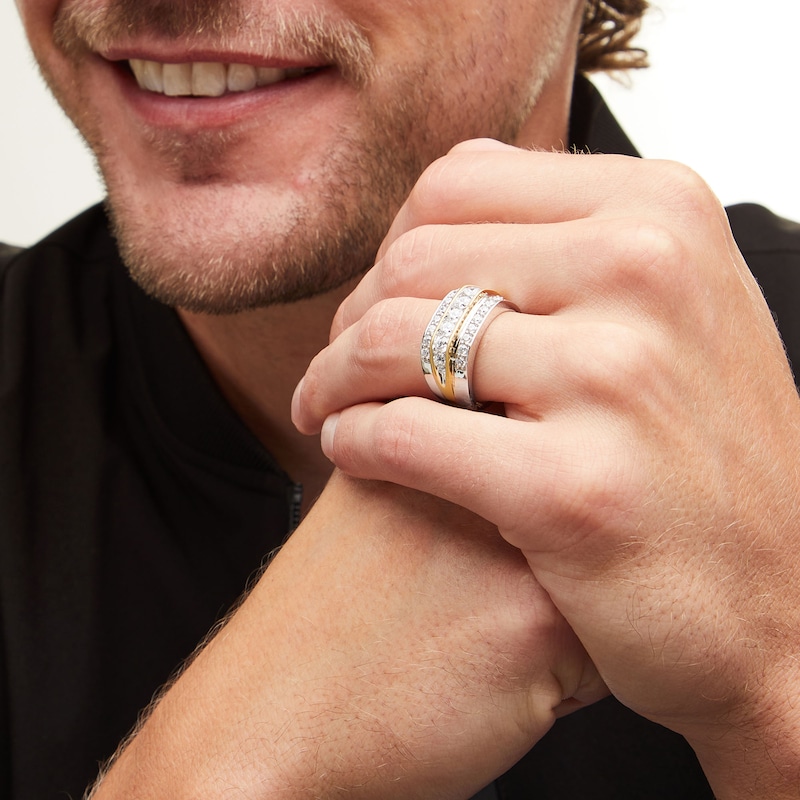 Main Image 2 of 1-1/2 CT. T.W. Certified Lab-Grown Diamond Triple Row Ring in 10K Gold (F/SI2)