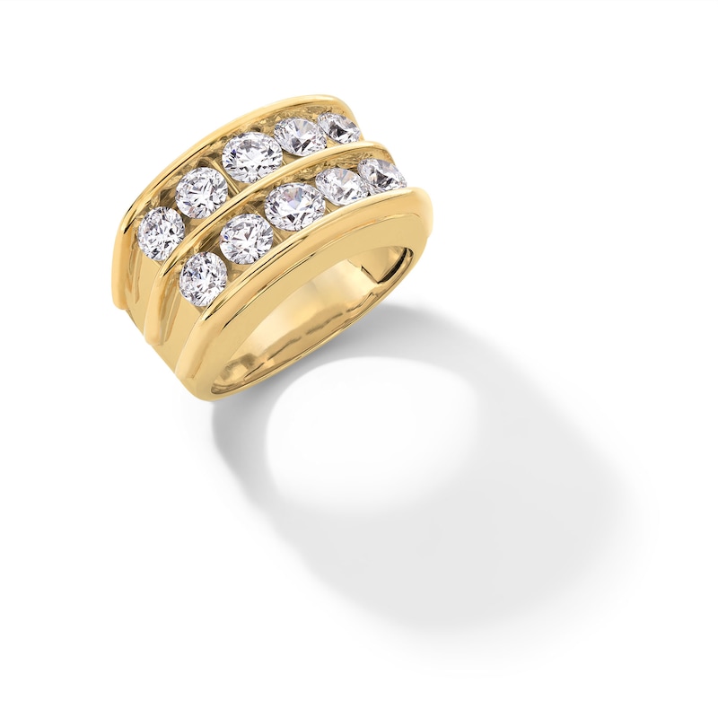 Main Image 3 of 4-1/5 CT. T.W. Certified Lab-Grown Diamond Double Row Ring in 10K Gold (F/SI2)