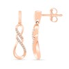 Thumbnail Image 2 of 1/20 CT. T.W. Diamond Infinity Twist Drop Earrings in 10K Rose Gold