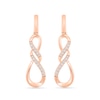 Thumbnail Image 3 of 1/20 CT. T.W. Diamond Infinity Twist Drop Earrings in 10K Rose Gold