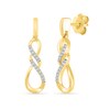 Thumbnail Image 1 of 1/20 CT. T.W. Diamond Infinity Twist Drop Earrings in 10K Gold