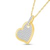Thumbnail Image 2 of 1/4 CT. T.W. Multi-Diamond Tilted Heart Pendant in 10K Gold