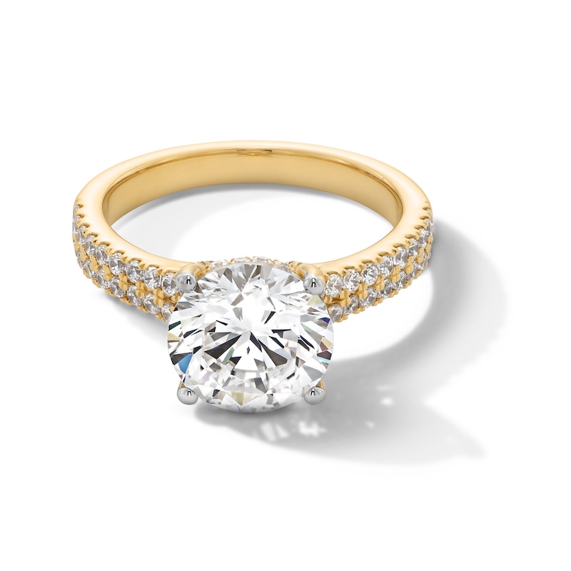 Main Image 1 of 3-1/2 CT. T.W. Certified Lab-Grown Diamond Double Row Engagement Ring in 14K Gold (F/SI2)