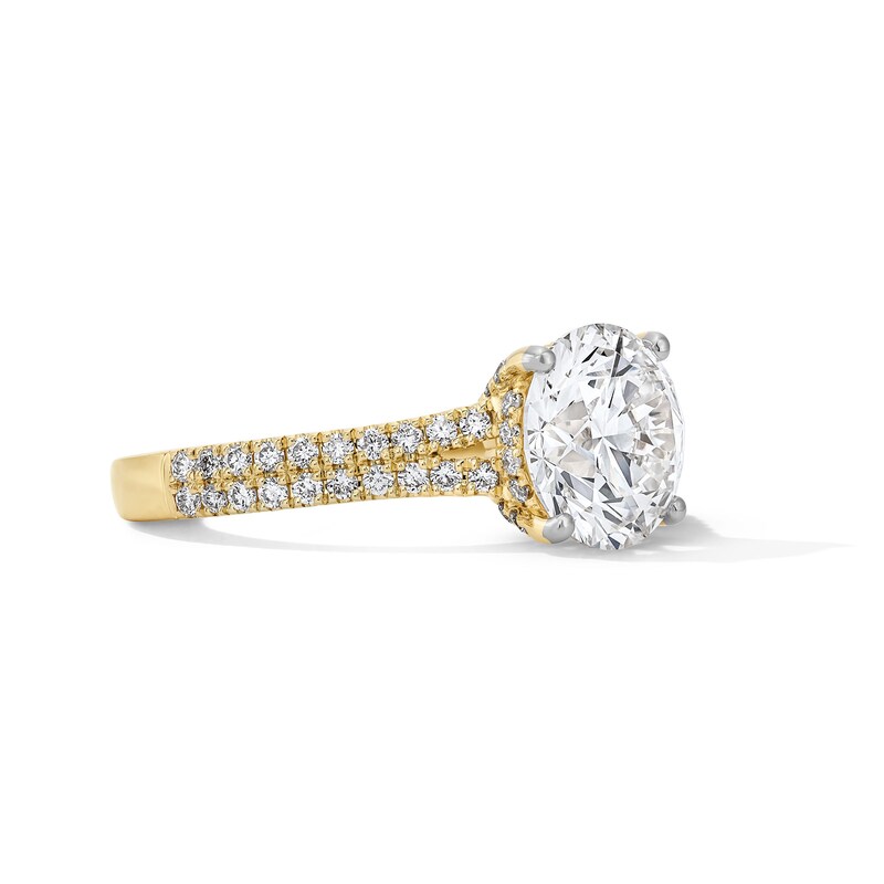 Main Image 4 of 3-1/2 CT. T.W. Certified Lab-Grown Diamond Double Row Engagement Ring in 14K Gold (F/SI2)