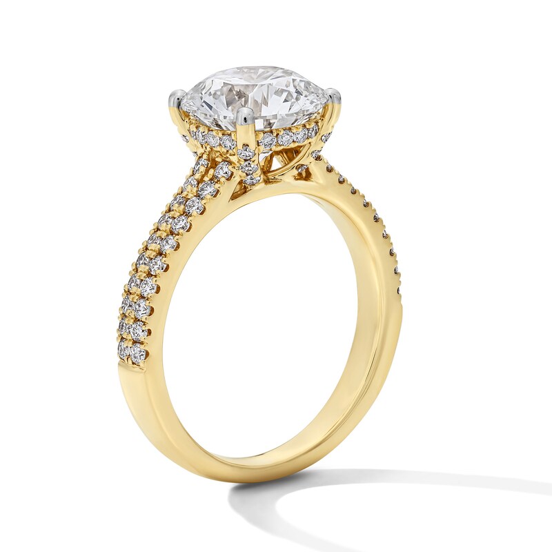 Main Image 5 of 3-1/2 CT. T.W. Certified Lab-Grown Diamond Double Row Engagement Ring in 14K Gold (F/SI2)