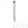 Thumbnail Image 3 of 5.0mm Princess-Cut Lab-Created Emerald Station Cuban Curb Chain Bracelet in Sterling Silver - 7.25"