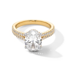3-1/2 CT. T.W. Oval Certified Lab-Grown Diamond Double Row Engagement Ring in 14K Gold (F/SI2)