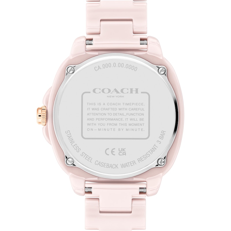 Main Image 3 of Ladies' Coach Kitt Crystal Accent Pink Ceramic Watch with Pink Dial (Model: 14504408)