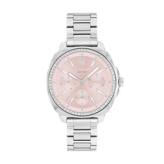 Ladies' Coach Kitt Crystal Accent Chronograph Watch with Pink Dial (Model: 14504392)