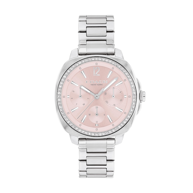 Main Image 1 of Ladies' Coach Kitt Crystal Accent Chronograph Watch with Pink Dial (Model: 14504392)