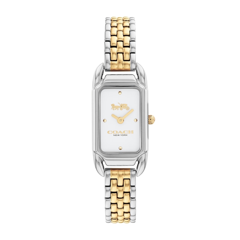 Main Image 1 of Ladies' Coach Cadie Two-Tone IP Watch with Rectangular White Dial (Model: 14504172)