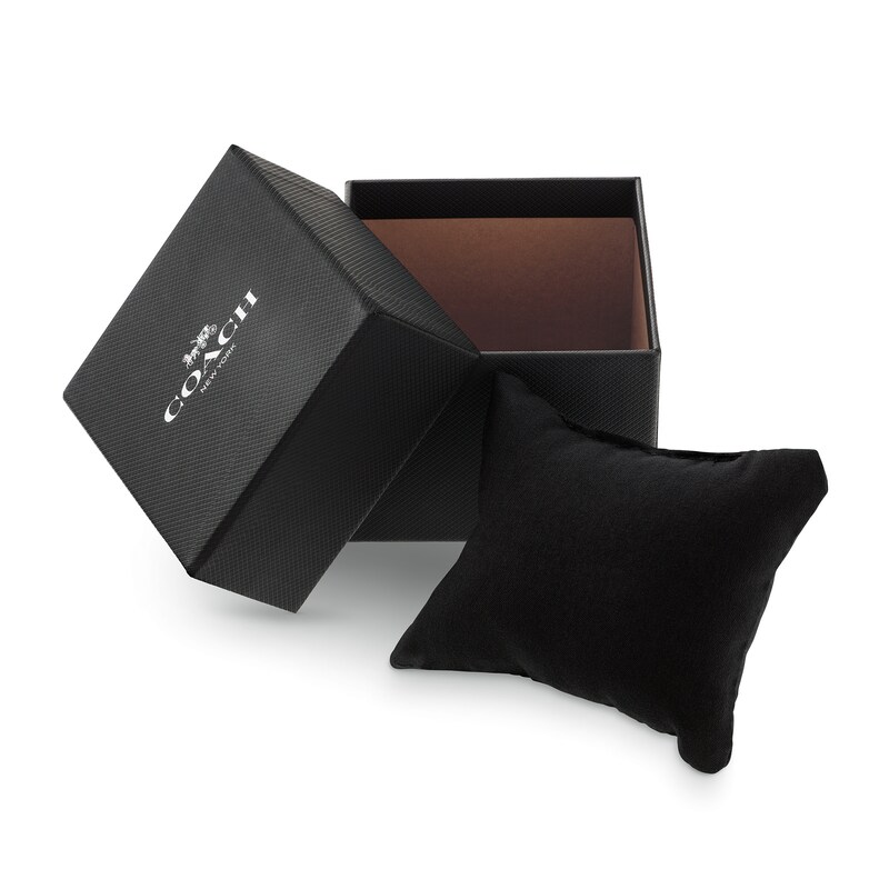 Main Image 5 of Ladies' Coach Reese Crystal Accent Rose-Tone IP Watch with Rectangular White Dial (Model: 14504317)