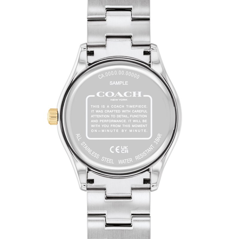 Main Image 3 of Ladies' Coach Brooks Crystal Accent Two-Tone IP Watch with Silver-Tone Dial (Model: 14400034)