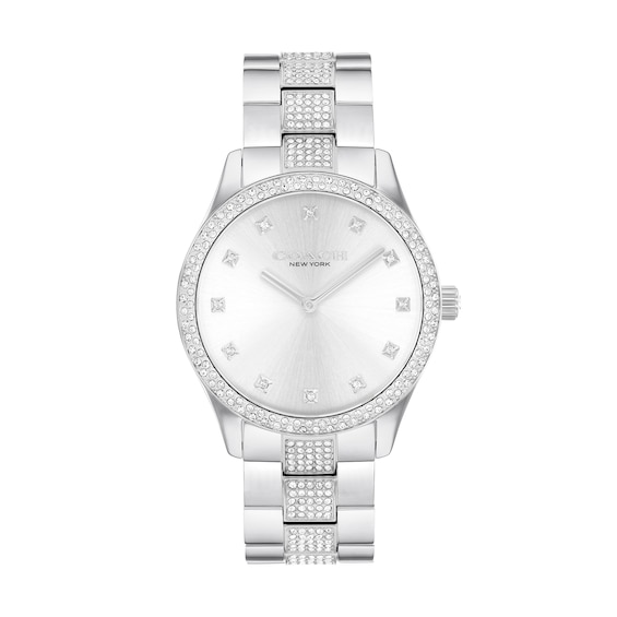 Ladies' Coach Brooks Crystal Accent Watch with Silver-Tone Dial (Model: 14400033)