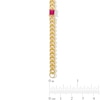Thumbnail Image 3 of 5.0mm Princess-Cut Lab-Created Ruby Station Cuban Curb Chain Bracelet in Sterling Silver with 18K Gold Plate - 7.25"