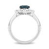 Thumbnail Image 3 of Enchanted Disney Cinderella London Blue Topaz and Diamond Sunburst Carriage Frame Split Shank Ring in Sterling Silver