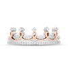 Thumbnail Image 3 of Enchanted Disney Majestic Princess 1/6 CT. T.W. Diamond Crown Two Piece Ring Set in Sterling Silver and 10K Rose Gold