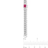 Thumbnail Image 3 of 5.0mm Princess-Cut Lab-Created Ruby Station Cuban Curb Chain Bracelet in Sterling Silver - 7.25"