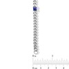 Thumbnail Image 3 of 5.0mm Princess-Cut Blue Lab-Created Sapphire Station Cuban Curb Chain Bracelet in Sterling Silver - 7.25"