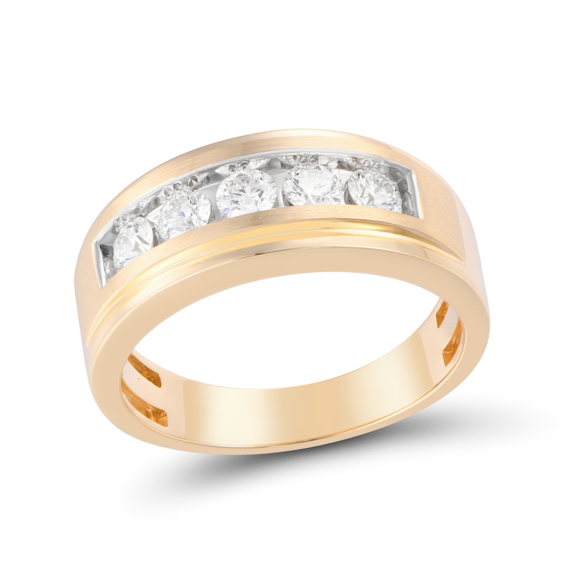 Main Image 1 of 3/4 CT. T.W. Certified Lab-Grown Diamond Five Stone Anniversary Band in 10K Gold (F/VS2)