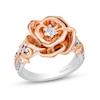 Thumbnail Image 1 of Enchanted Disney Belle Certified Lab-Grown Diamond Rose Vine Ring in Sterling Silver and 14K Rose Gold Plate (F/SI2)