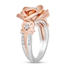 Thumbnail Image 2 of Enchanted Disney Belle Certified Lab-Grown Diamond Rose Vine Ring in Sterling Silver and 14K Rose Gold Plate (F/SI2)