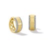 Thumbnail Image 1 of 1/6 CT. T.W. Diamond Edge Huggie Hoop Earrings in 10K Gold