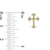 Thumbnail Image 3 of 1/4 CT. T.W. Diamond Gothic-Style Cross Stud Earrings in 10K Gold
