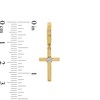 Thumbnail Image 3 of 1/10 CT. T.W. Diamond Solitaire Cross Dangle Hoop Earrings in 10K Gold