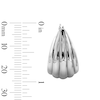 Thumbnail Image 3 of 22.0mm Ribbed Tapered Oval Hoop Earrings in Solid Sterling Silver