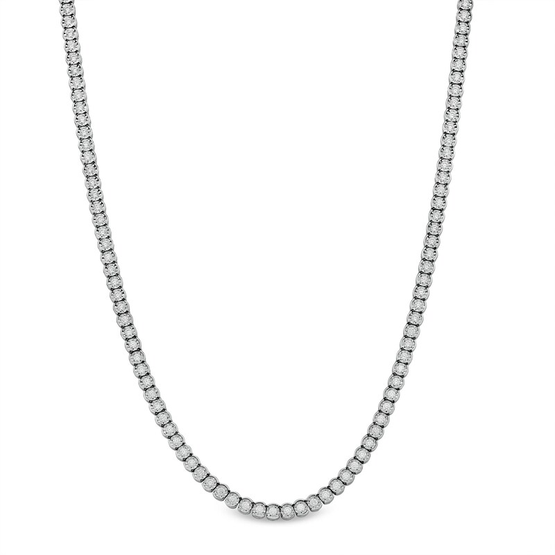 Main Image 1 of 4 CT. T.W. Certified Lab-Grown Diamond Miracle Tennis Necklace in Sterling Silver (F/SI2) - 17"