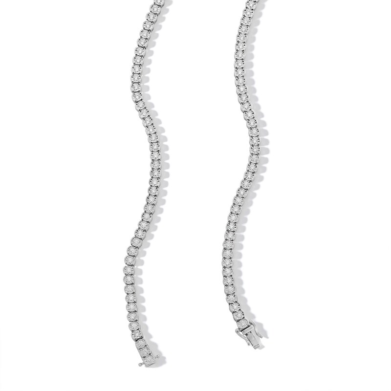 Main Image 3 of 4 CT. T.W. Certified Lab-Grown Diamond Miracle Tennis Necklace in Sterling Silver (F/SI2) - 17"