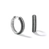Thumbnail Image 1 of 1/3 CT. T.W. Black and White Diamond Triple Row Huggie Hoop Earrings in Sterling Silver