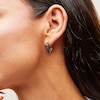 Thumbnail Image 2 of 3/4 CT. T.W. Black Diamond Huggie Hoop Earrings in Sterling Silver