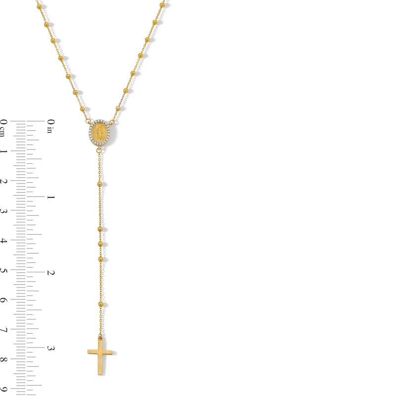 Main Image 4 of Diamond Accent Beaded Rosary Necklace in 10K Gold - 18.5"