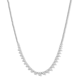 5 CT. T.W. Certified Lab-Grown Diamond Graduated Riviera Necklace in 10K White Gold (I/SI2)