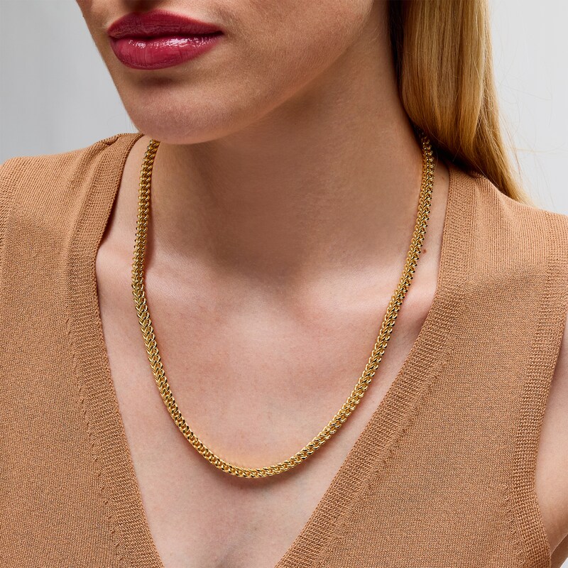 Main Image 2 of 5.5mm Diamond-Cut Franco Chain Necklace in Semi-Solid 10K Gold - 22”