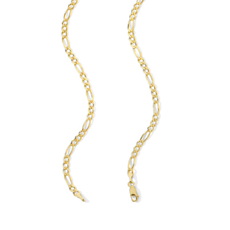 Main Image 3 of 4.0mm Concave Figaro Chain Necklace in Solid 10K Gold - 24”