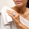 Thumbnail Image 2 of 7 CT. T.W. Princess-Cut Certified Lab-Grown Diamond Double Cushion Frame Multi-Row Bridal Set in 14K White Gold