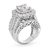 Thumbnail Image 3 of 7-1/2 CT. T.W. Princess-Cut Certified Lab-Grown Diamond Double Frame Multi-Row Engagement Ring in 14K White Gold