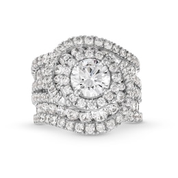 6-1/2 CT. T.W. Certified Lab-Grown Diamond Swirl Frame Multi-Row Engagement Ring in 14K White Gold (F/VS2)