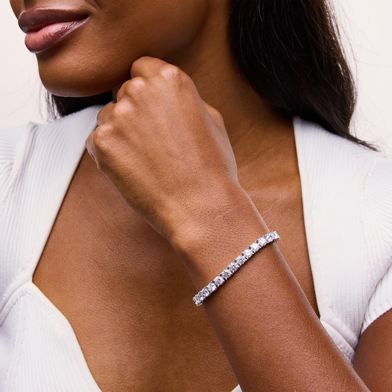 Main Image 2 of 10 CT. T.W. Certified Lab-Grown Diamond Tennis Bracelet in 10K White Gold (I/SI2)