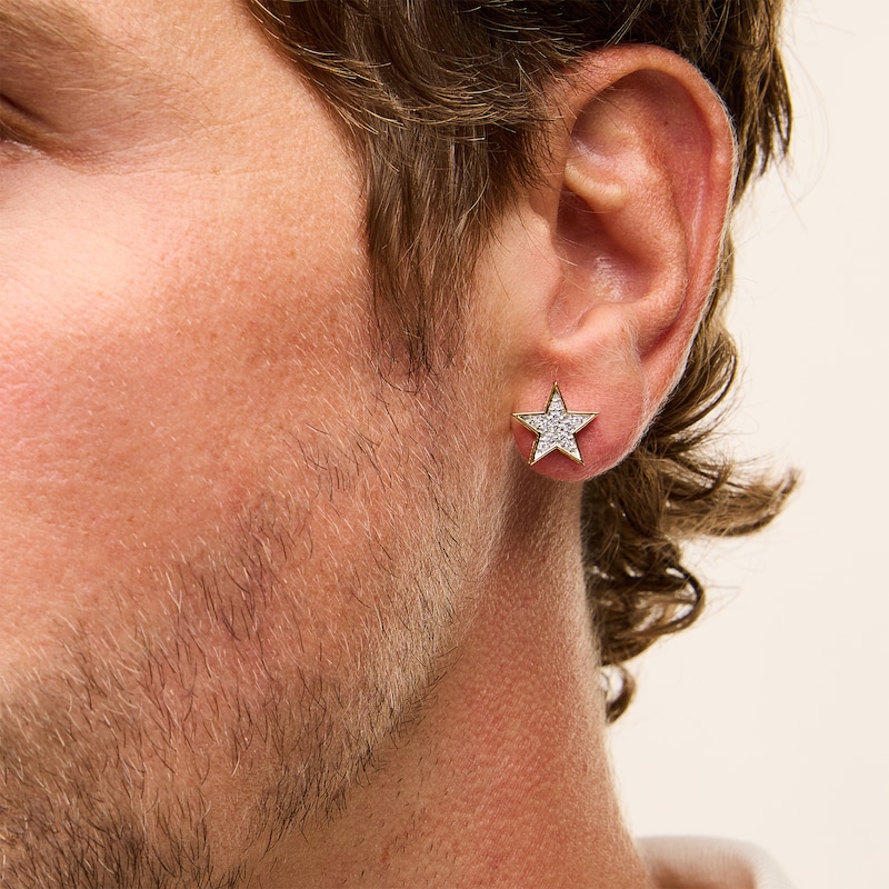Main Image 2 of 1/5 CT. T.W. Certified Lab-Grown Diamond Star Stud Earrings in 10K Gold (F/SI2)