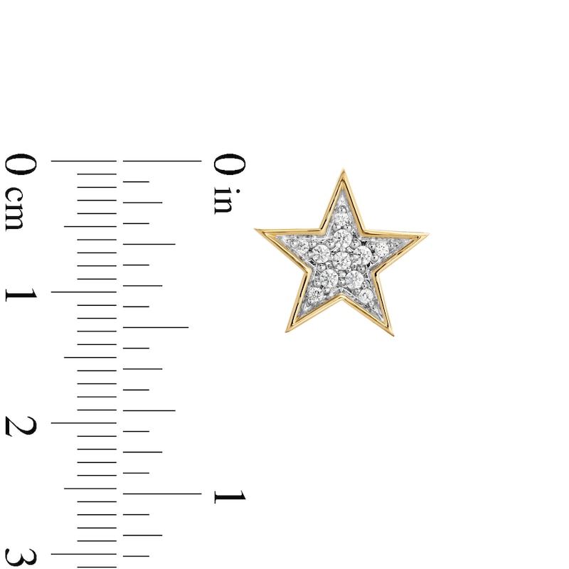 Main Image 3 of 1/5 CT. T.W. Certified Lab-Grown Diamond Star Stud Earrings in 10K Gold (F/SI2)