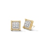 Thumbnail Image 1 of 1/2 CT. T.W. Square-Shaped Certified Lab-Grown Multi-Diamond Double Frame Stud Earrings in 10K Gold (F/SI2)