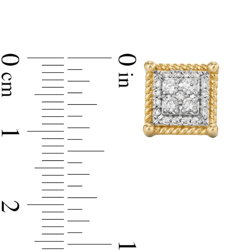 Main Image 3 of 1/2 CT. T.W. Square-Shaped Certified Lab-Grown Multi-Diamond Double Frame Stud Earrings in 10K Gold (F/SI2)